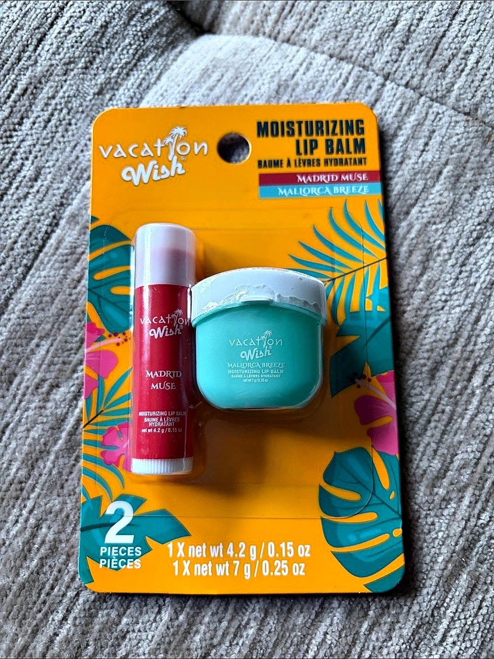 NEW Vacation Wish Madrid Musée Mallorca Breeze Moisturizing Lip Balm Set